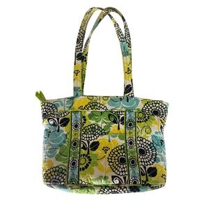 Vera Bradley Floral Quilted Tote Shoulder  Bag Purse Lime Up Travel Everyday Y2K